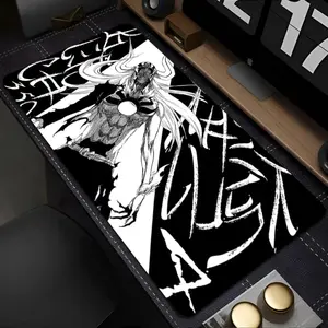 Viral Monochrome Anime Warrior Mouse Pad | Bold Black & White Scene Desk Mat | Oversized Non-Slip | Edgy Anime Vibe | Smooth Surface | Desk Accessories | 2026 Trendy Setup #FYP #DeskGoals #MonochromeAnimeMatVibes