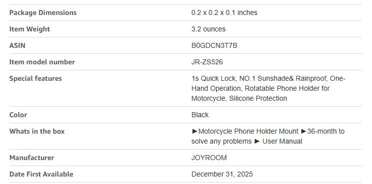 JOYROOM Motorcycle Phone Mount Holder, [NO.1 Sunshade& Rainproof] Phone Holder for Motorcycle ATV Scooter, [1s Quick Lock] Handlebar Phone Mount for iPhone 17 16 15 Pro Max S25, More 5.4-7" Phones