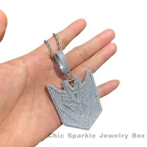 Transformer Full Diamond Necklace Unisex Jewelry PendantGT