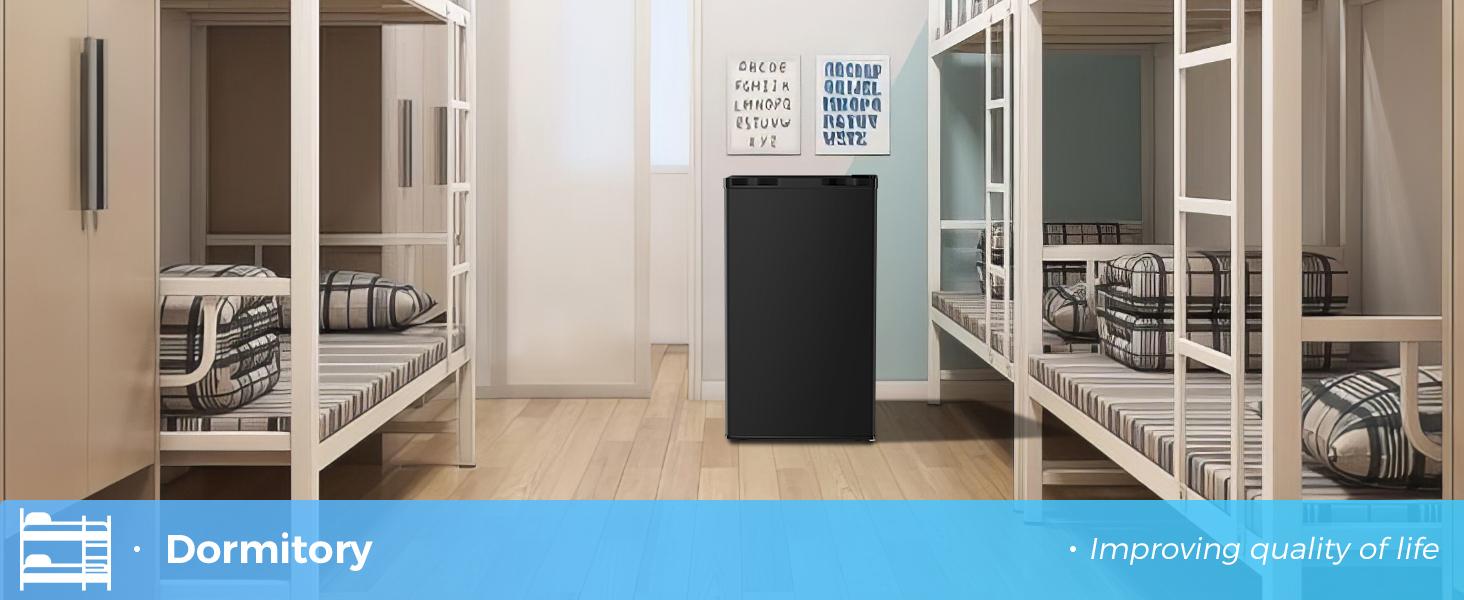 Antarctic Star 3.2 Cu.Ft. Mini Fridge with Freezer, Small Refrigerators with Adjustable Thermostat, Low Noise, Energy Saving, Compact Refrigerators for College Dorm, Office, Bedroom, Apartment, Black