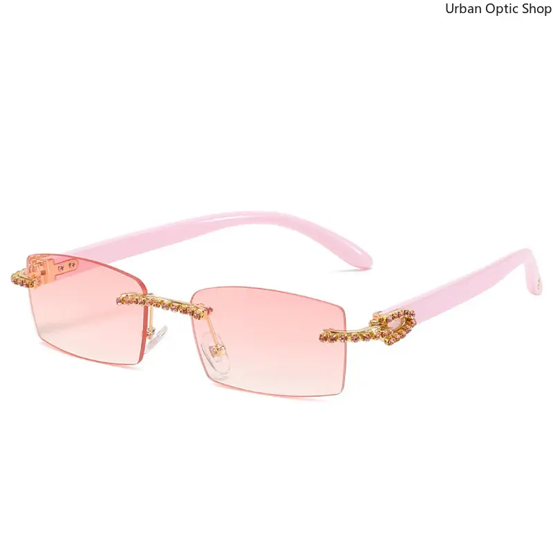 Retro Slim Rimless Rectangle Sunglasses for Unisex, Premium Nylon Fashion Eyewear with 100% UV400 Protection, Clean Lines, Easy Style for Daily Walks and Brunch, As Picture