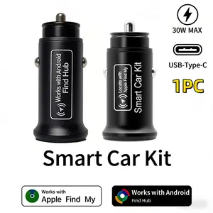 Car Charger GPS Tracking Vehicle Locator Tracker – 20W/30W Fast Charging USB + Type-C Port, QC3.0 Compatible, Wireless Positioning Tracker Works with iPhone Find My App Android Find Hub Smart Car Charger
