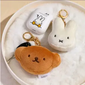 Miffyy Bunny Plush Keychain - Cute Rabbit Bear Bag Pendant with Keyring & Kawaii Anime Boris Soft Charm