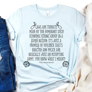 Laws Are Threats Shirt for Dimension 20 and DnD Fans Inspired by Brennan Lee Mulligan Perfect for Tabletop Roleplaying Game Enthusiasts Unisex Graphic Tee for Dungeon Masters and Players Dungeons and Dragons Style Gildan 5000