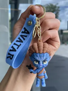 Valentine's Day Blue Avatar Stylish Keychain - Cute Navi Spirit Doll with Carabiner for Keys, Bag, Purse, Backpack, Car & Gachapon, TikTok Viral Gift for Him/Her, Birthday, Christmas, Halloween, Thanksgiving, Anniversary