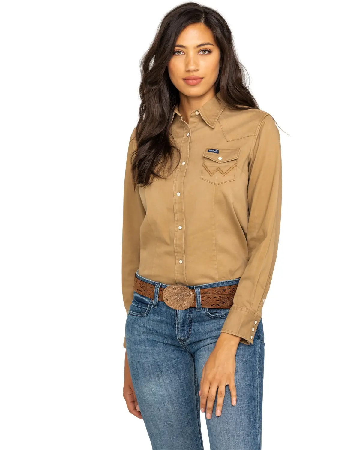 Wrangler Women's Women'S Solid Long Sleeve Snap Western Shirt - 10Lw1031t