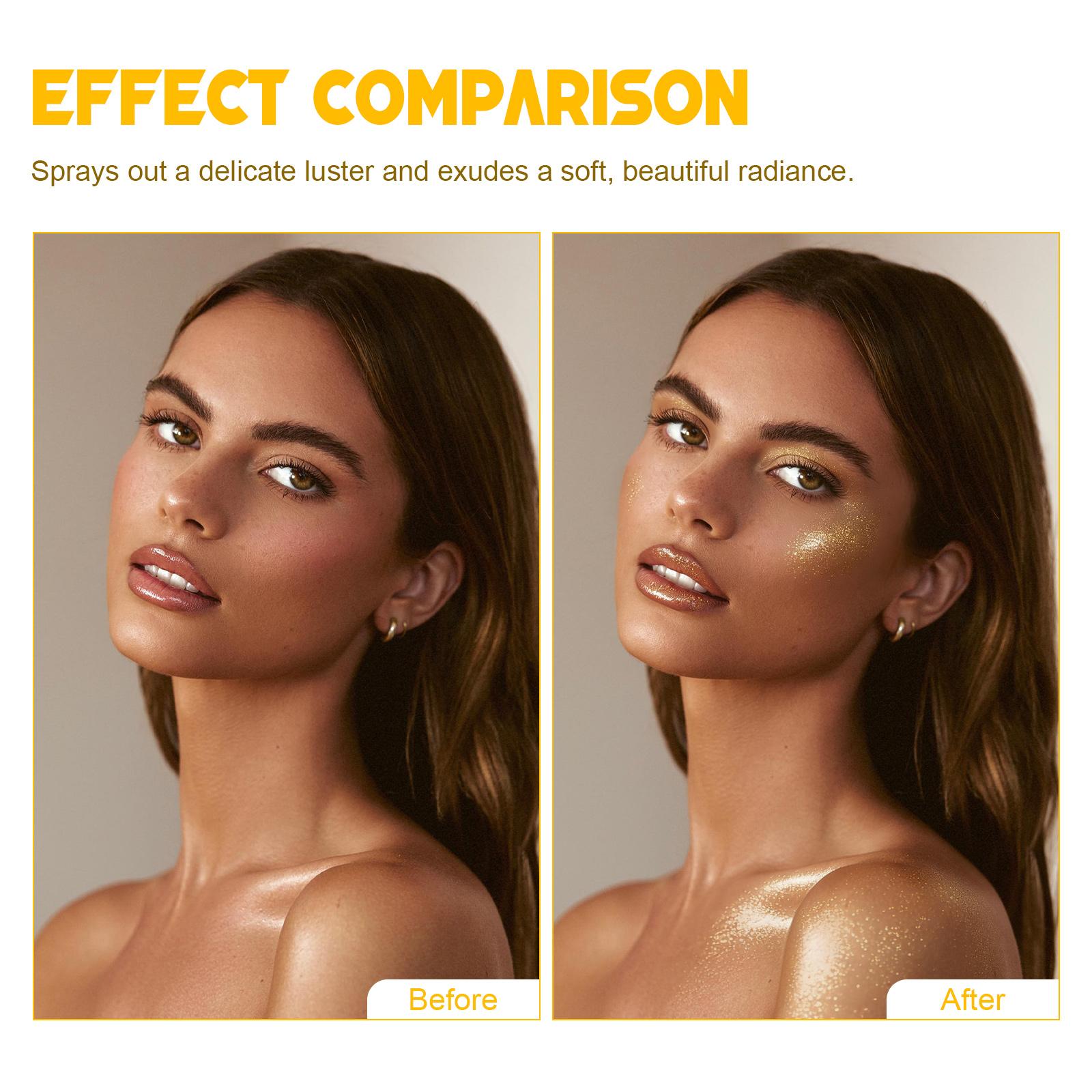 Highlighter Powder Spray Magic Shimmer - For Body, Hair, Face & Lips - Sparkle Glitter Highlighter Makeup - Lightweight & Long Lasting For Women, Halloween Party & Daily Wear