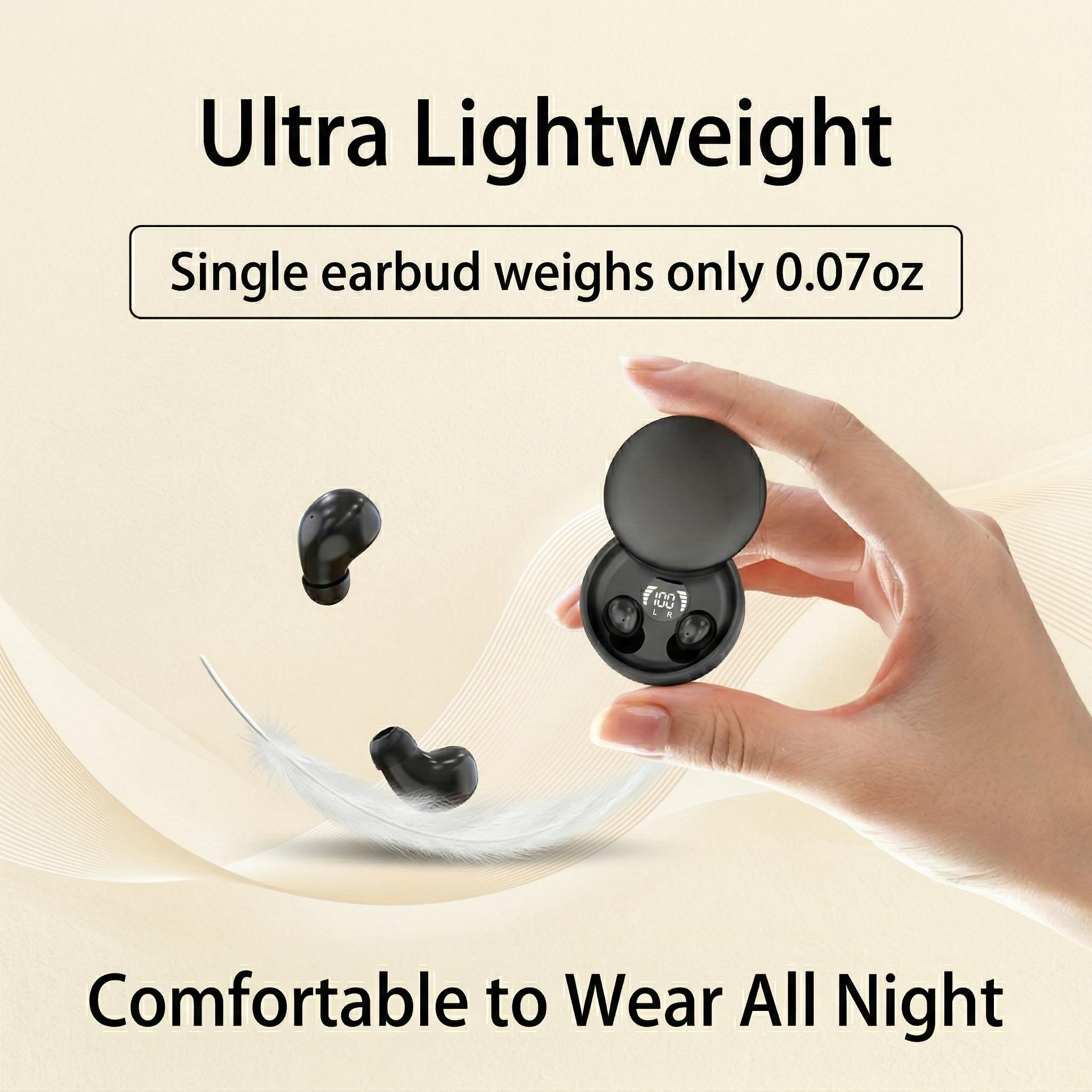 Mini Invisible Wireless Earbuds, Bluetooth 5.4 True Wireless In-Ear Headphones with HD Sound, Noise Cancelling Sport Earphones for Sleep & Gaming