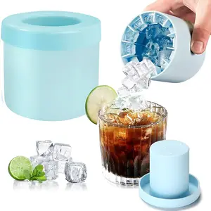 Silicone Ice Bucket Cup Molds, Food Grade Quick Freeze Ice Tray, Ice Cube Tray, Summer Chilled Drinks Box, Home Bar Accessories, Ideal for Whiskey Beer