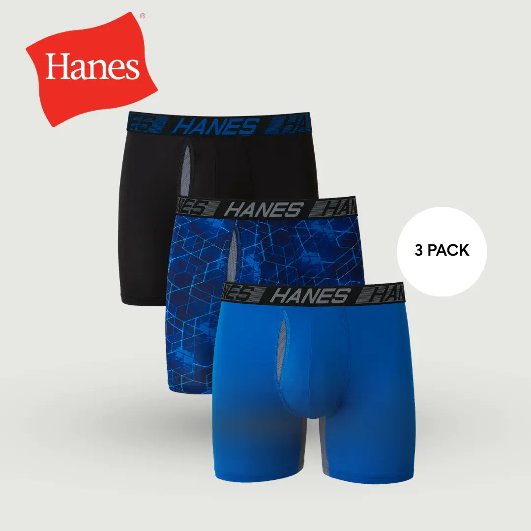 Hanes Men's X-Temp Underwear Boxer Briefs Pack, 3-Pack, Total Support Pouch Hanes Men's X-Temp Underwear Boxer Briefs Pack, 3-Pack, Total Support Pouch