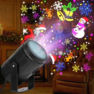 LED Christmas Projection Lamp 5V/1A with 16 Patterns USB Powered for Home & Car Use Dynamic Stage Projector for Holiday Party Atmosphere