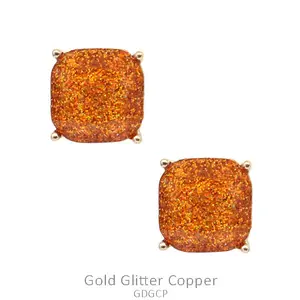 Glitter Copper Stud Earrings