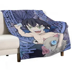 Demon Slayer Inosuke Thermal Throw Blanket Soft Lightweight Patterned Flannel Blanket Room Decor,Bedding Room for Christmas Birthdas