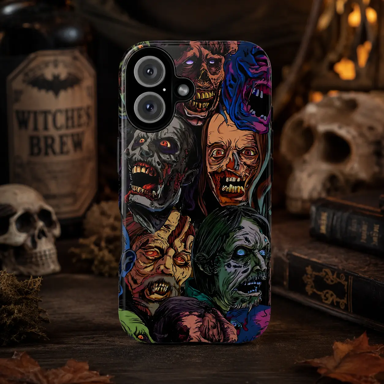 Zombie Horror Phone Case, Creepy Monster Faces Protective Phone Cover, Halloween Scary Graphic Case, Spooky Horror Gift