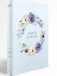 Biblia RVR 1960 letra grande, manual, tapa dura con nombres de Dios, flores azul / Spanish Bible RVR 1960 Handy Size, LP, HC with Names of God, blue flowers (Spanish Edition) Hardcover – Large Print, February 7, 2023