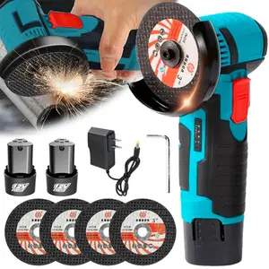 12V Cordless Mini Brushless Power Tool Kit, Heavy Duty Electric Handle Set with 4 Cutting Blades, 2 x 12V 1500mAh Batteries, 19500 High RPM for Cutting/Grinding