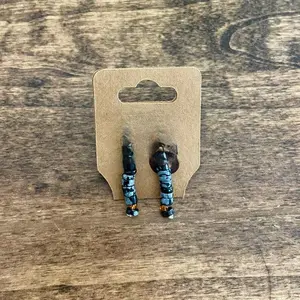 Halite and Tigers Eye Earrings