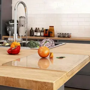 Non-Slip Acrylic Cutting Board, Chopping Board, Transparent Kitchen Counter Protector, Essential Home & Restaurant Accessory, Cut Fruits & Vegetables, Cooking Cutting Board