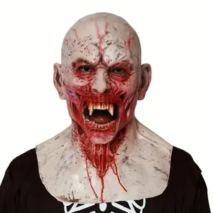 Men's Realistic Latex Full Face Zombie Mask - Scary Horror Accessory for Halloween, Cosplay, Accessories