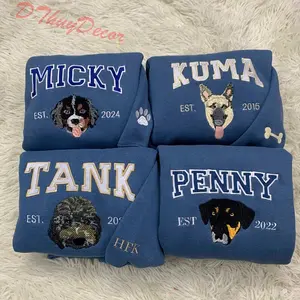 Personalized Pet Embroidered Jumper, Custom Pet Face Embroidered Sweaters, Custom Name Embroidered Crewneck Gift, Christmas Gift