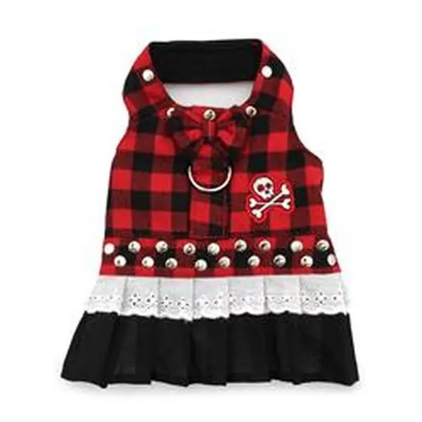 Doggles HADBXS14 Biker Dress Buffalo Plaid for Dog - Extra Small
