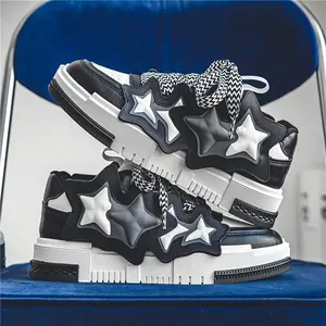 (New)Men's  Street Style Colour Block Skateboard Shoes, Comfy Non Slip Lace Up Casual Platform Sneakers For Men's Outdoor Activities