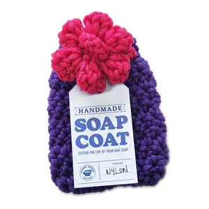 Flower Power Soap Coat • Purple & Pink • Reusable Loofah Pouch