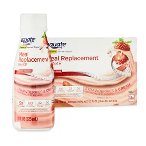 Equate Meal Replacement Shake, Strawberry, 11 fl oz, 12 Ct Beverage Protein