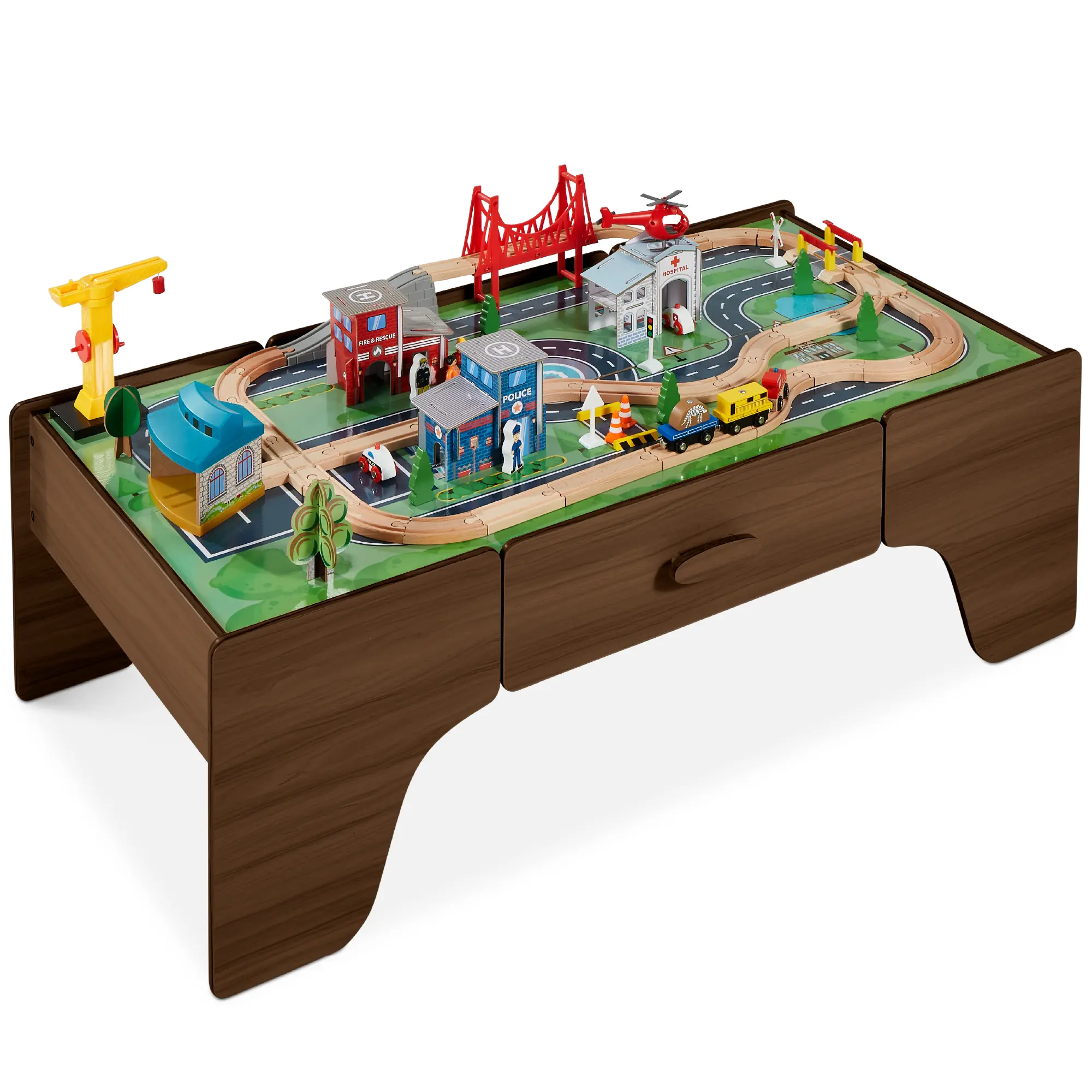 Best Choice Products Kids 35-Piece Train Table, Large Multipurpose Wooden Playset w/ Reversible Table Top Best Choice Products Kids 35-Piece Train Table, Large Multipurpose Wooden Playset w/ Reversible Table Top