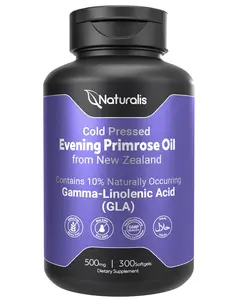 Naturalis Evening Primrose Oil (Cold Pressed) | 100% Natural from New Zealand | Non-GMO, Soy & Gluten Free, Zero Filler | 300 Mini-Softgels