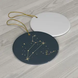 Zodiac Sign Sagittarius Taurus Aries Leo Ceramic Christmas Ornament, Zodiac Virgo Cancer Pisces Capricorn Christmas Gift, Gemini Ornament