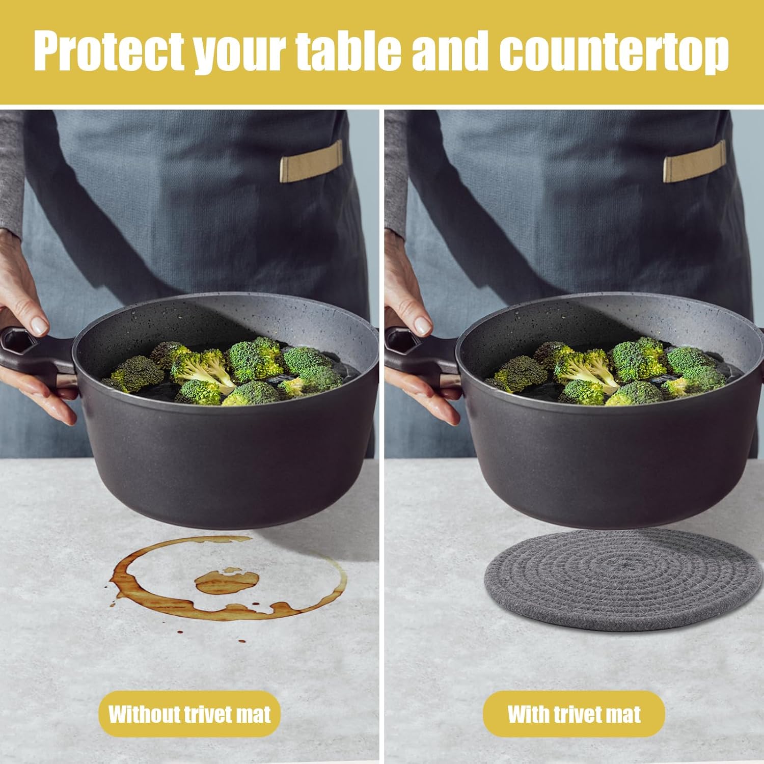 Trivets for Hot Dishes, Hot Pads for Kitchen, 7'' Trivets for Hot Pots and Pans, Pot Holders for Kitchen, Pot Holders Heat Resistant 4-Pcs, Kitchen Essentials for New Home Coasters Silicone Tableware Trivets for Hot Dishes, Hot Pads for Kitchen, 7'' Trivets for Hot Pots and Pans, Pot Holders for Kitchen, Pot Holders Heat Resistant 4-Pcs, Kitchen Essentials for New Home Coasters Silicone Tableware