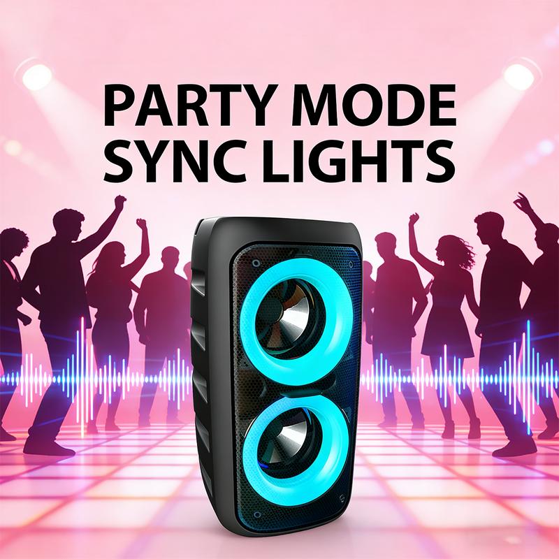 Portable Outdoor   High-Power Subwoofer RGB Atmospheric Lighting Effects Supports , USB, MIC, AUX, TWS Versatile for Indoor/Outdoor Settings Ideal for Camping, Gatherings, Family Parties,  Perfect Holiday Gift Audio Wireless Bluetooth Speaker
