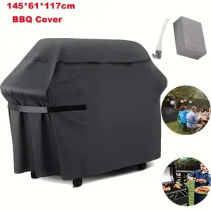 1pc Heavy-Duty 58-Inch Grill Cover Compatible for BBQ Q1/QR/500/600/700 Series - Tear/Dust/UV-Resistant, Waterproof All-Season Outdoor, Thickened Fabric with Drawstring Closure, Gas Grill Cover Fits for multi-Brands ( Installation)