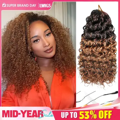 ⟦BLACK FRIDAY DEAL⟧LWIGS #1B/30 & T#2/4/27 & T#2/99J Ombre Color Crochet 100% Human Hair Extensions Pre-Separated Lightweight Deep Wave Feather Crochet Hair Extensions TikTokShopHolidayHaul
