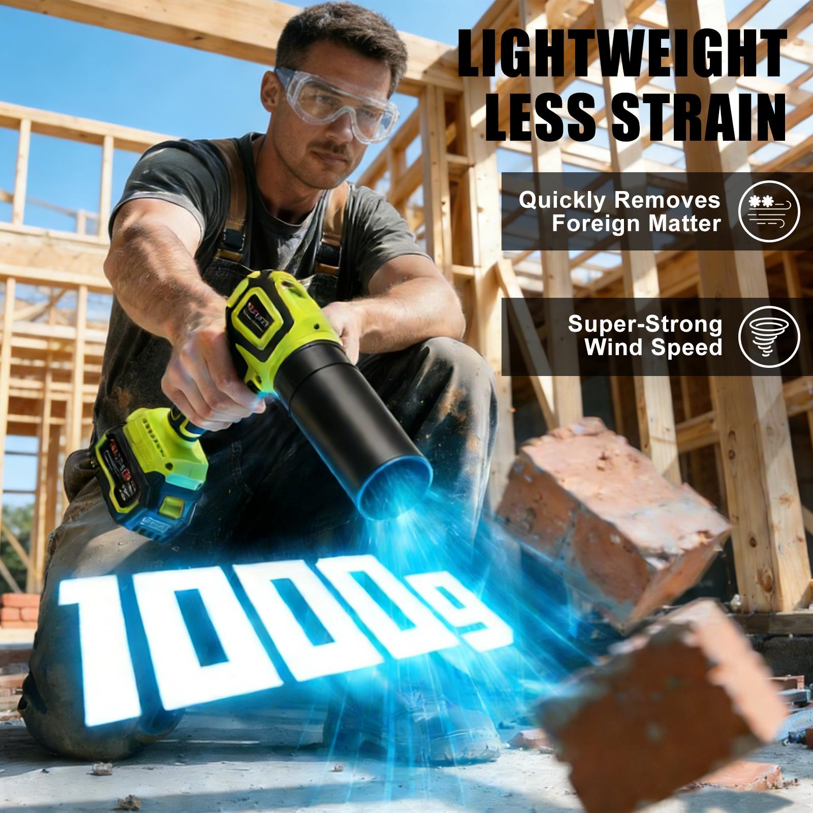 20V 2-in-1 Cordless Leaf Blower Vacuum with 4.0Ah Battery and Fast Charger, 3-Speed 10000RPM Handheld Power Blower for Leaves, Dust, Car Drying, Light Snow, Yard and Garage Cleaning