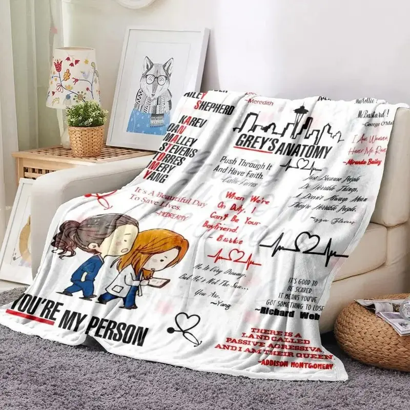 Greys Anatomy Youre My Person Blanket Ultra Soft Flannel Cozy Warm Bedroom Couch Sofa Romantic Couple Throw Cover Decor Birthday Gift Christmas Gift for TV Fans Men Women Teens McDreamy Love Style