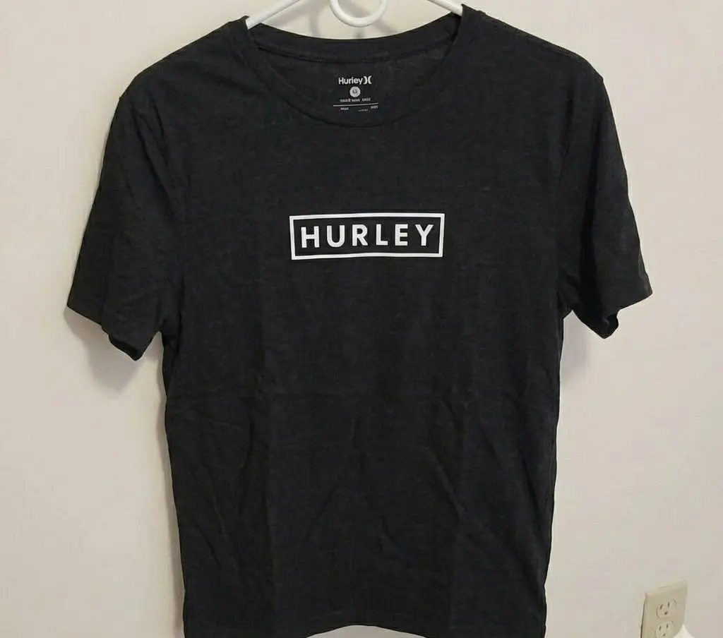 Hurley Box Logo Graphic T-Shirt Men's White Short Sleeve Casual Surf Skate Streetwear Tee