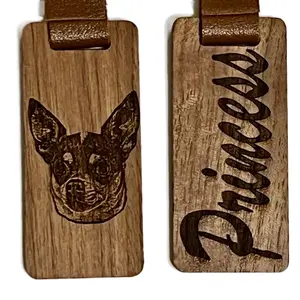 Laser Engraved Pet Keychain - Your Pets Face and Name on Wooden Keychain Personalized with your pet's photo.  No stock photos