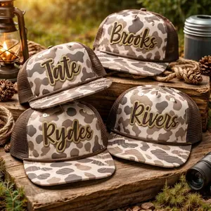 Personalized Kids Camo Snapback Hat, Custom Name Baby Toddler Youth Adjustable Cap, Outdoor Hunting Gift for Boys Girls