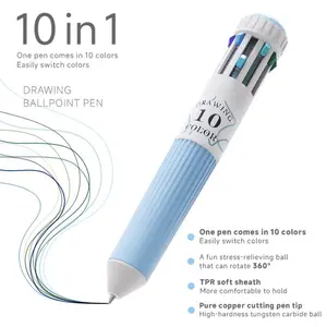 NOLUCK Fun 8-Bit 10-in-1 Color Pen Set – 6 Packs Retractable, 0.8mm Multi-Color Ink – Must-Have for Students, Teachers, Artists – School/Office/Art