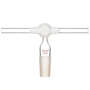Vacuum Flow Control Inlet Adapter with Dual Hose and PTFE Stopcock