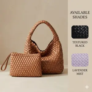 Large Woven Hobo Tote Bag for Women, Spring Summer Fashionable Handwoven Vegan Leather Shoulder Handbag for Everyday Use