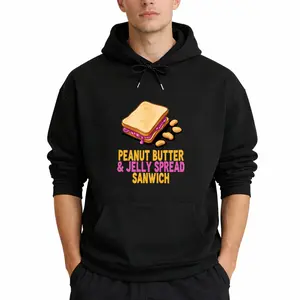 Fun and Comfy Peanut Butter & Jelly Sandwich Hoodie – Unisex, Breathable, Perfect for Everyday Use