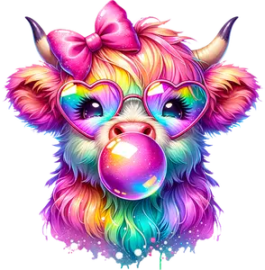 DTF Transfer – CB Iridescent Cow Multi Sizes