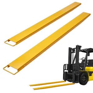 Pallet Fork Extensions Set, 96-Inch Length, 4.5-Inch Width, Heavy Duty Carbon Steel Construction For Forklifts, Industrial Grade 1 Pair Forklift Extensions, Durable Forklift Attachments For Forklift Trucks, Yellow Finish