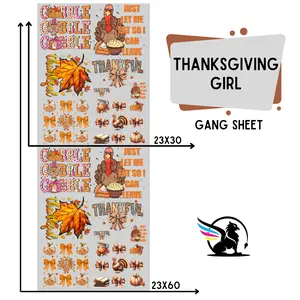 Thanksgiving Girl | Premade DTF Transfer Gang Sheet For Graphic Tees