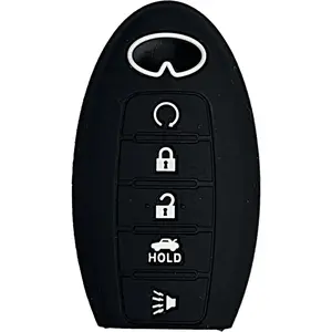 Key Fob Cover for QX55 QX80: 5 Buttons Silicone Remote Case Protector Fit for Infiniti Q60 Q50 QX55 QX50 QX60 QX80 2014 2015 2016 2017 2018 2019 2020 2021 2022 2023 2024 (Black2)