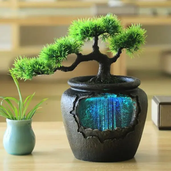 Resin Desktop Ornament Rockery & Flowing Water Relaxation Sound Indoor Art Decor Gift Landscape Nature Decoration Carving statues home