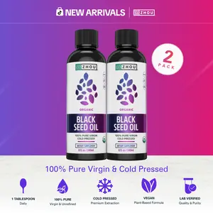 Zhou Black Seed Oil Liquid 2-Pack Bundle for Adults – Cold-Pressed Black Cumin Seed Oil Supplement with Omega 3-6-9 for Immune, Heart & Digestive Support